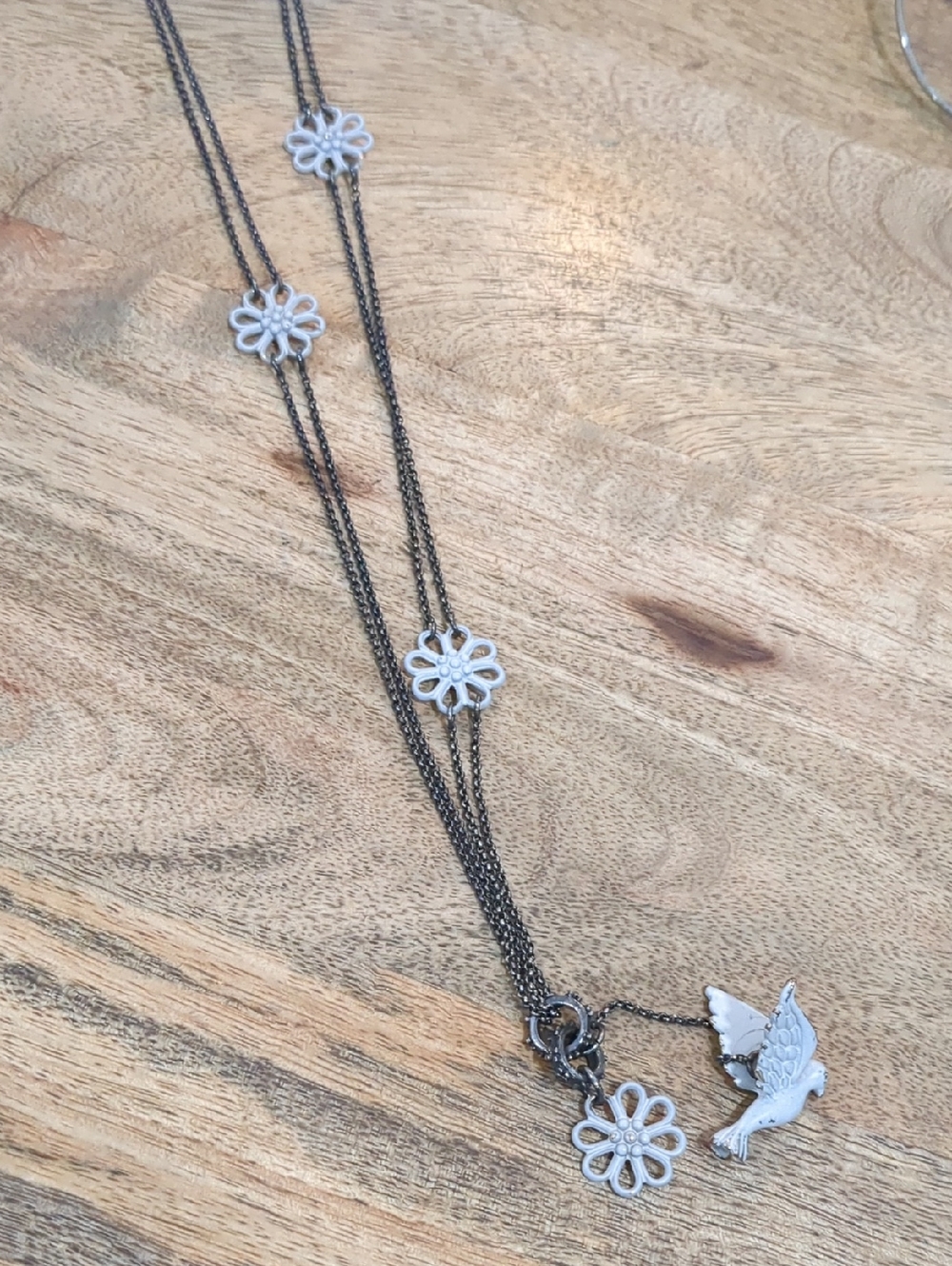 LUCKY BRAND Vintage Dove And Floral Necklace